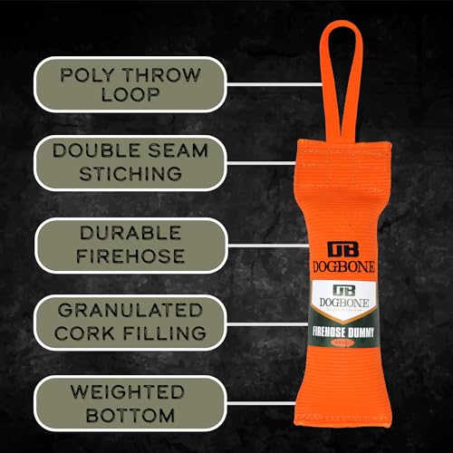 DogBone Firehose Dog Training Dummy for Hunting Dogs (Small-Orange) | Dog Bumper | Hunting Dog Toys | Hunting Dog Accessories | Hunting Dog Training Toys | Dog Training Dummy for Dogs