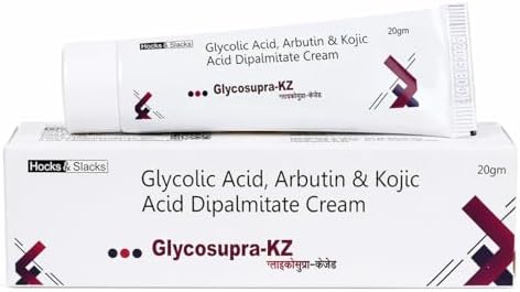 Glycosupra-KZ Cream with Glycolic Acid, Arbutin & Kojic Acid Dipalmitate | Improve Skin Brightening & Uneven Tone Care Cream | Lightweight Daily Use Formula | 20gm