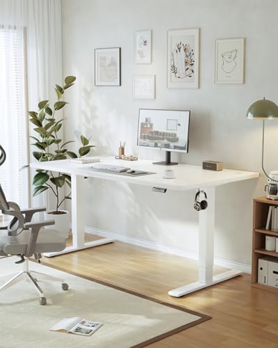 Bild 1 - JUMMICO Höhenverstellbarer Schreibtisch mit USB-Ladeanschluss 160 x 70 cm, Schreibtisch Höhenverstellbar Elektrisch, Steh-Sitz Tisch Stehpult Verstellbarer Computertisch,Standing Desk,Weiß