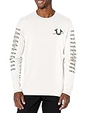 Langärmlig True Religion Herren Ls Tr Repeat Tee T-Shirt, Optisches Weiß, XL