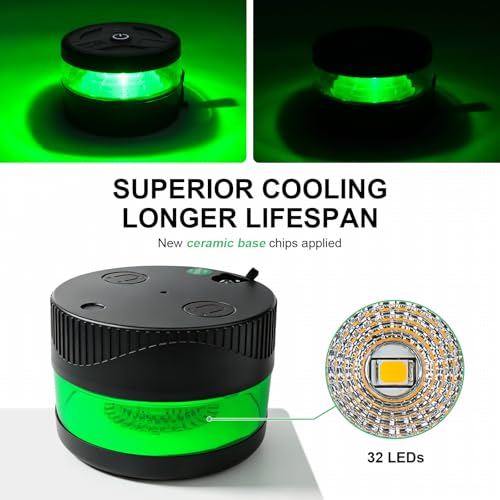 Image of NeaLia Magnetic Wireless Beacon Light, USB-C Strobe Light, Green