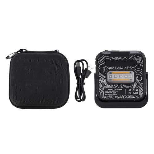 SUNGOOYUE Camping Light, ABS Rechargeable 1000LM Stepless Dimming Rain Proof Double Sided Camping Tent Lamp for Outdoor Activities