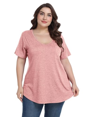 Image of BELAROI Women Plus Size Tops V-Neck Tunics Shirts
