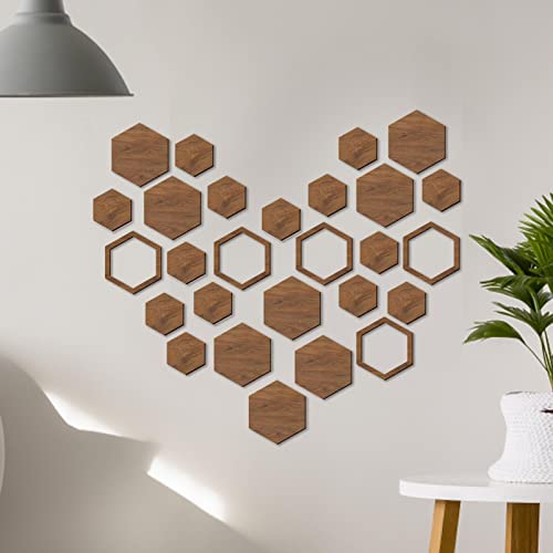 Renywosi Esagono in Legno per Parete - Kit di