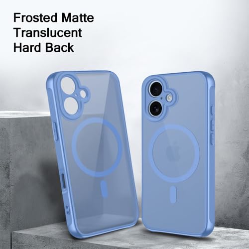Image of TheGiftKart Hybrid Matte Frosted Translucent Back Cover Case for iPhone 17 Compatible with MagSafe | Shockproof Design | Camera Protection Module | Hard Back Cover Case (PC & TPU, Frost Blue)