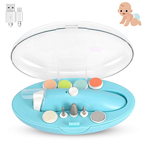Baby Nagelvijl Elektrische Nagel Trimmer, 9 in 1 Stille en Veilige Nagel Trimmer voor Baby met Licht Oplaadbare Baby…
