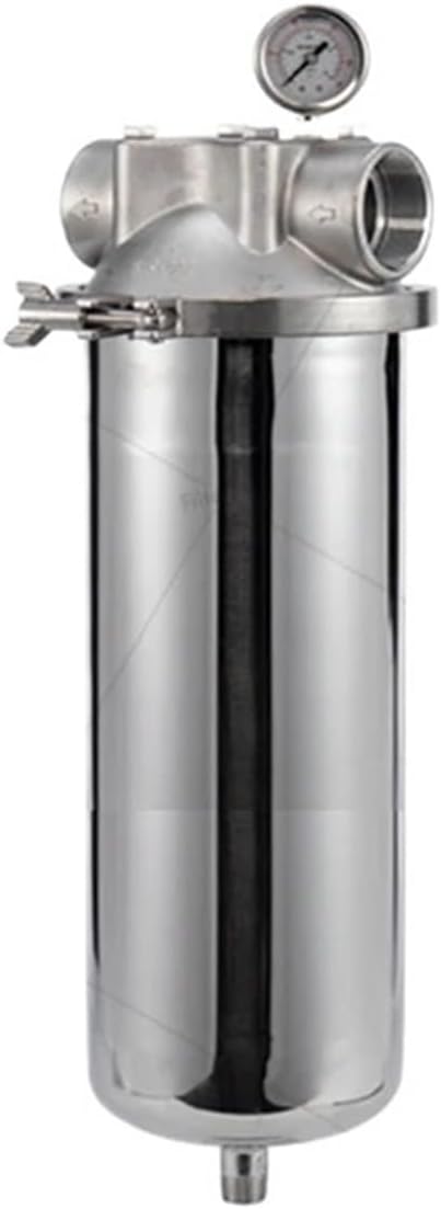 10inch Jumbo Stainless Steel Filter Shell Front Filter With 1Micron5micron Stainless Steel Filter Cartridge 1um5um10um Prefilter(10Jumbo DN25 5u SS)