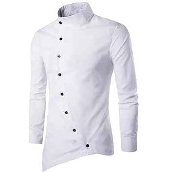 Amazon.com: Generic Men's Casual Irregular Shirt Button