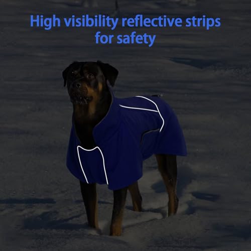 Image of MIGOHI Dog Winter Jacket,Dog Coat Waterproof,4XL Winter Snow Coat with Fleece Lining for Large Dogs Boys Girls,Snowproof Pet Jacket,Great Dane,Mastiff,Blue