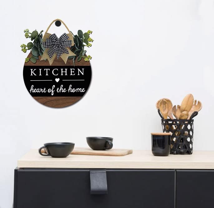 Miniatura 3 de Letrero de cocina de madera, letrero de cocina de madera, letrero de corazón de cocina para pared, 12 x 12 pulgadas, divertido inspirador,