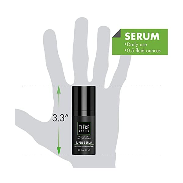 Tiege Hanley Anti-Aging Face Serum, SUPER SERUM (1-Pack) - Skin Tightening Facial Serum for Men - Mens Serum For Face with Sodium Hyaluronate & Retinyl Palmitate for Smoother & Tighter Skin, 0.5 Fl Oz