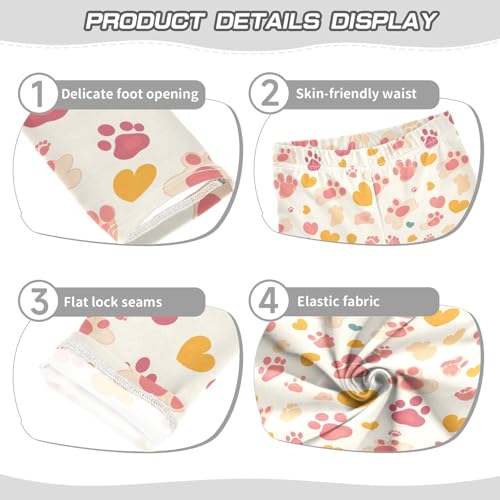 KLL Cute Dog Paws Toddler Girl Athletic Leggings Stretch Full Length Lounge Pants Sports3