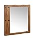 WOHNLING Dąb Lite Drewno Sheesham 80x80x3 cm Designerskie Lustro do Przedpokoju Duże Nowoczesne | Wisząca lustrzana ściana lustrzana | Nowoczesne lustro do szafy