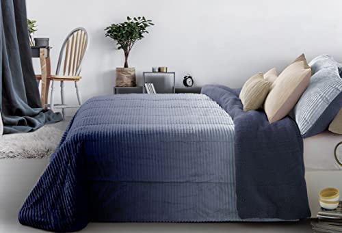 Manterol EDREDON CONFORTER Lines Azul (Cama 180 (270x260 cm.))