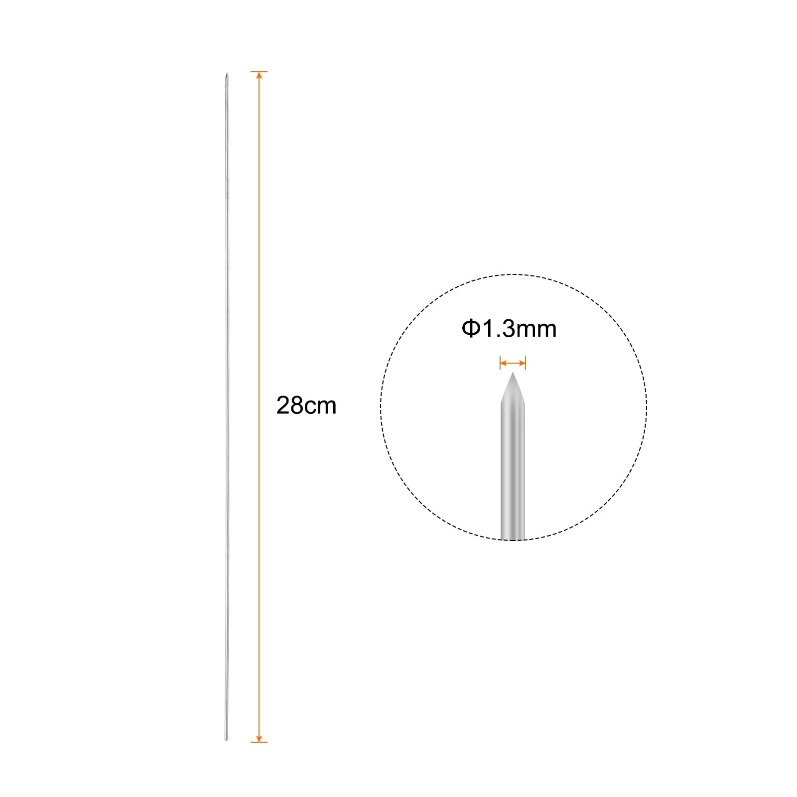 QUARKZMAN 25 szt. szpikulce do kebob metalowe 30 cm x 1,3 mm okrągłe pałeczki ze stali nierdzewnej wielokrotnego użytku BBQ szpikulce do grilla otwarty grill kij do mięsa krewetki owoce
