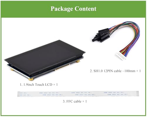 Image of 1.9inch Touch LCD Display Module, Micro LCD Display, 172x320 Resolution, IPS, SPI and I2C Communication, 262K Display Color, Compatible with Raspberry Pi, ESP32S3, Pico, etc.