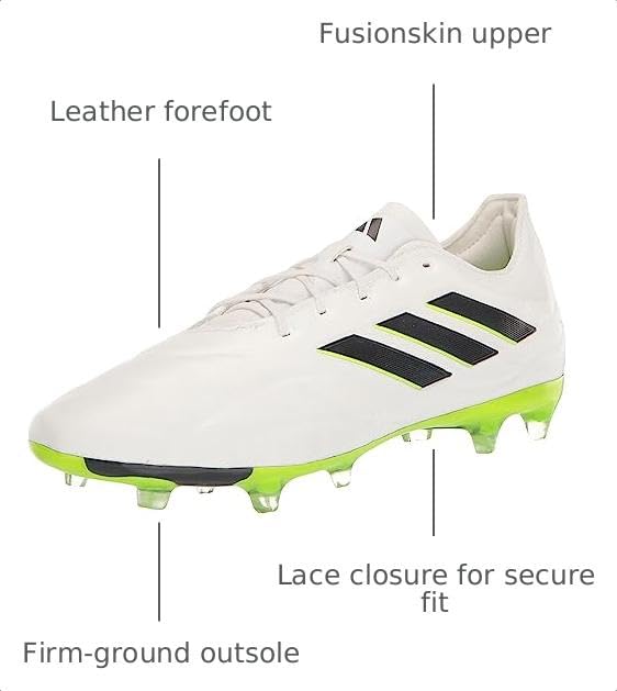 Adidas Unisex-Adult Copa Pure.2 Firm Ground White/Core Black/Lucid Lemon 4 - image 3