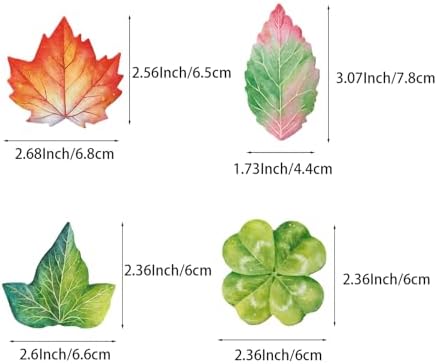 8 Pack Leaf Sticky Notes, Cute DIY Memo Self-Adhesive Notes, Colorful Leaf Message Notes, Portable Paper Scratch Pads for Office, School, Home image 5