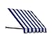 Awntech 8-Feet Dallas Retro Window/Entry Awning, 44-Inch Height by 24-Inch Diameter, Bright Blue/White