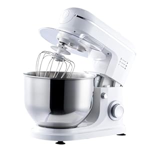 pealiritansemen Impastatrice Elettrica, Impastatrice Portatile, 3-in-1 Kitchen Mixer per Cuochi Quotidiani, con Ciotola in Acciaio Inox da 6 L, Gancio per Impastare, Frusta, Frusta, per Pasticceria