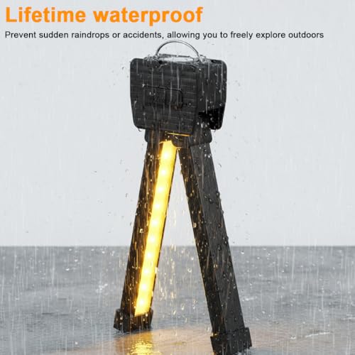 Image of STHIRA Magnetic Folding LED Work Light Bar, 1200mAh USB Rechargeable Portable Repair Light with Red Yellow Warn Light, 4 Lighting Modes & 7 Brightness Levels, Hands-Free Lamp for Garage, Car, Camping