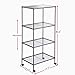OVICAR 4-Tier Wire Storage Shelves, Adjustable Shelving Units with Wheels, Steel Metal Storage Rack for Kitchen Pantry Closet Laundry, Durable Organizer Garage Tool Storage Shelf