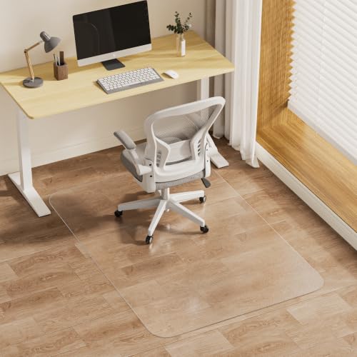 Image of Office Chair Mat for Hardwood Floors 36 inch x 48 inch, Clear Floor Protector for Rolling Desk Chairs, Heavy Duty Plastic Chair Mat for Home Office, Gaming Room, Tile, Laminate & Vinyl Flooring