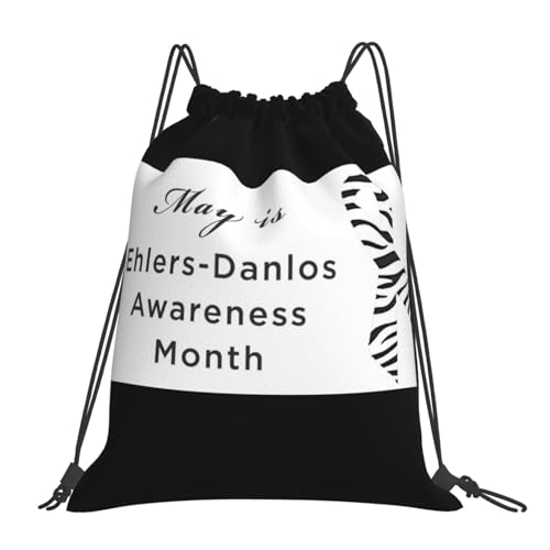 ZQAQFC May Is Ehlers Danlos Awareness Month Drawstring Backpack Gym Bag Waterproof Beach Sackpack Swimming Sports For Women Men