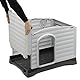 Ferplast Hundehütte DOGVILLA 90, Hundehütte Outdoor, Hundehaus, Seite zum öffnen, Boden zum Abtropfen, Isolierender Boden, Abnehmbares Dach, Lüftungsgitter, Recycelter Kunststoff, 88 x 72 x h 65 cm