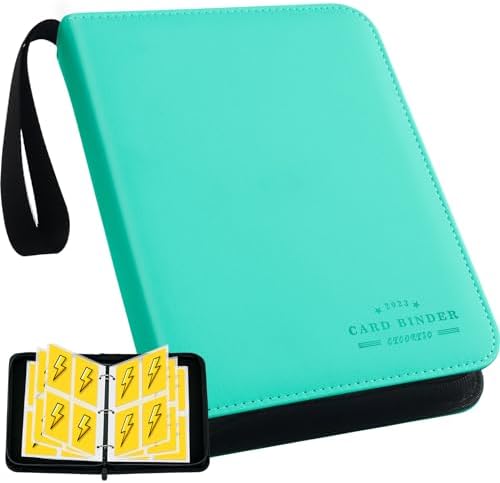 Yegyalm 9-Pocket Trading Card Binder – 900 Pocket Capacity With 50 Removable Sheets, Waterproof PU Leather, Zipper Closure