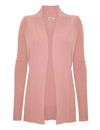 Image of Cielo Women's Solid Basic Open Front Pockets Knit Sweater Cardigan
