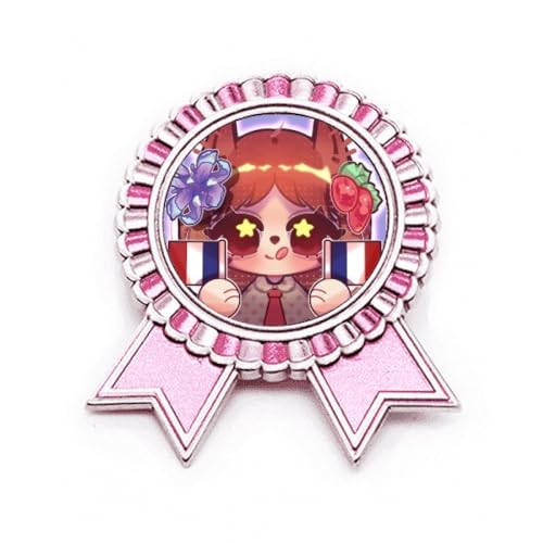 Broche écureuil drapeau France en métal rose pour personnaliser une tenue trop classique