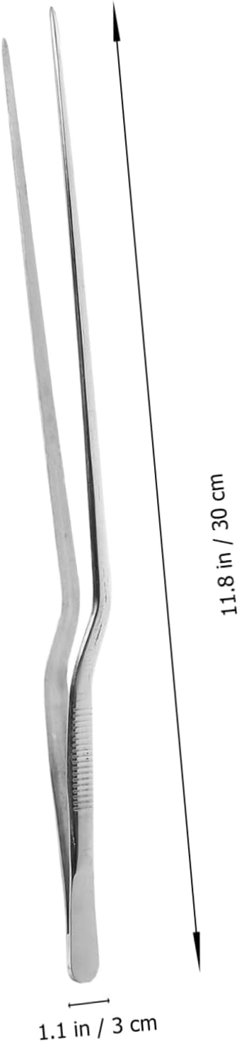 Hemoton 4pcs Stainless Steel Food Tweezers Kitchen Tweezer Plate Decorating Tool