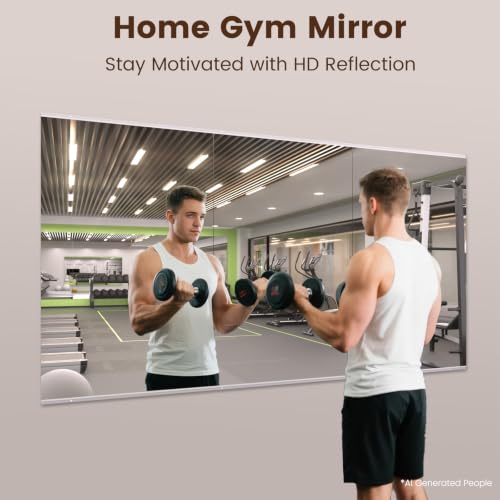Image of LOAAO Gym Mirror 48 inchx30 inch, 3 PCS