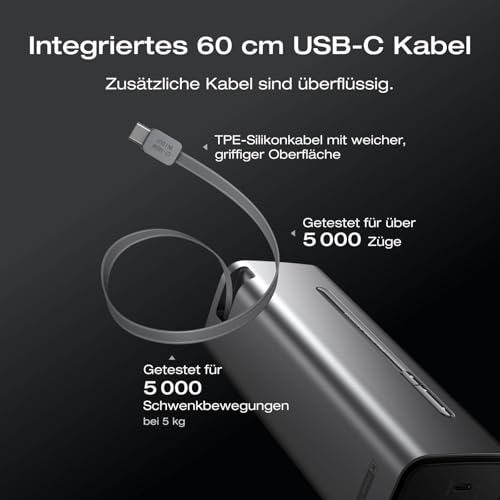 EcoFlow Powerbank 27650mAh(3950 x 7mAh)300W Max mit 60cm ausziehbarem Kabel – Ansicht 5