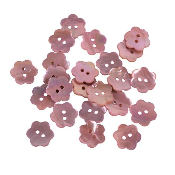 MYMERCERIE Botón de flor de nácar color rosa - 18 mm