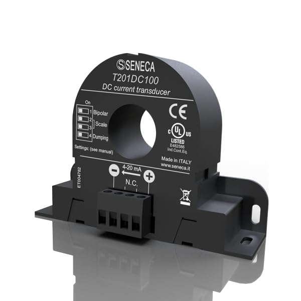 SENECA T201DC100 - Transductor pasivo de corriente continua 100 Adc para bucle de corriente 4.. 20 Ma