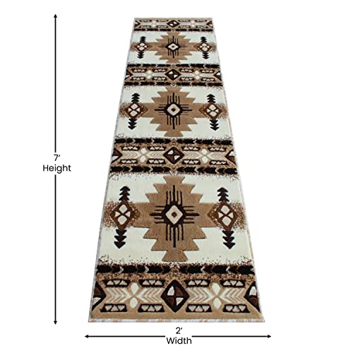 Concord Global Trading South West Native American Runner Rug Design C318 Ivory (2 Feet X 7 Feet) #TOP1