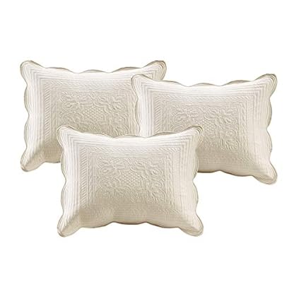 Madison Park Tuscany Tagesdecken-Set, 3-teilig Tagesbettbezug-Set 75"x39" Toskana Creme – Bild 4