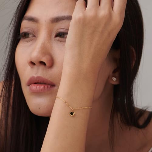 Image of PALMONAS Cute Heart Bracelet for Women - Gift for Girls & Women | Waterproof & Anti-Tarnish Bracelet