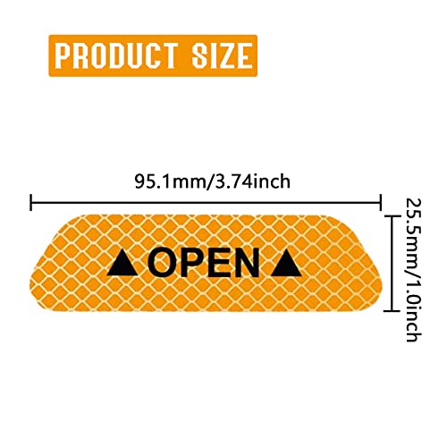 BEYPOVK 4PCS Car Door Open Reflective Safety Stickers, Anti-Collision Warning Decal Tape, Exterior Accessories for Cars, SUVs, Trucks, Motorcycles (Yellow)