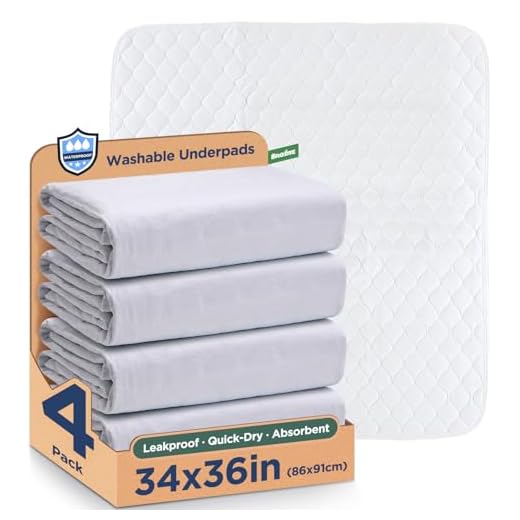 Bed Pads for Incontinence Washable (34" x 36"|4 Pack),Waterproof Bed Pads,Adult Washable Incontinence Bed Pads for Adults,Dog,Kids