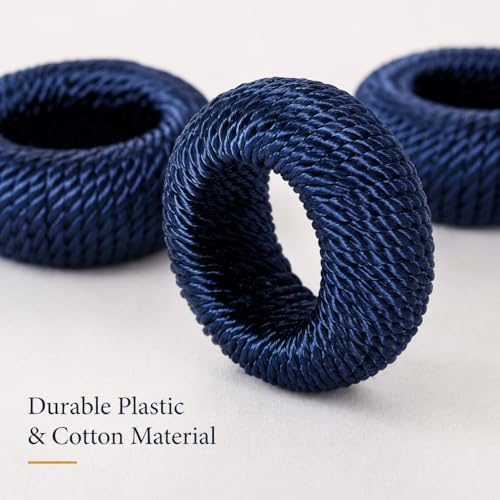 Alpha Living Home Woven Napkin Rings, Dark Blue, Set of 12 by Alpha Living Home - Used condition - Image 8