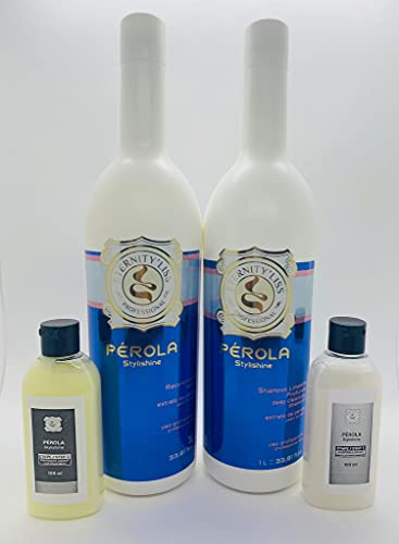 Lissage Brésilien PÉROLA D'ETERNITY LISS **PROMOTION EXCEPTIONNELLE** MULTI TAILLE (2 X 100ML Shampooing et Kératine) Cover