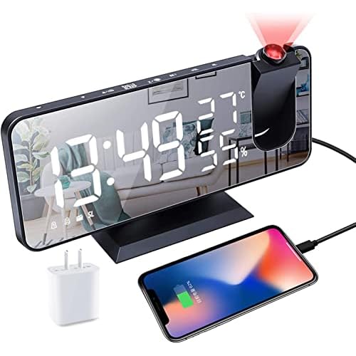 Hanaix Large LED Projection Alarm Clock