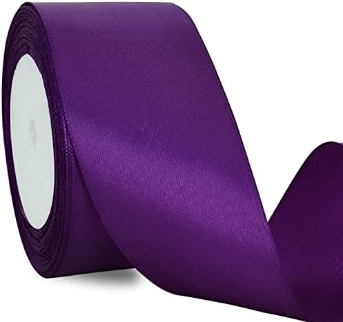 TONIFUL 2 Inch x 25 Yards Wide White Satin Ribbon Solid Fabric Ribbons ...
