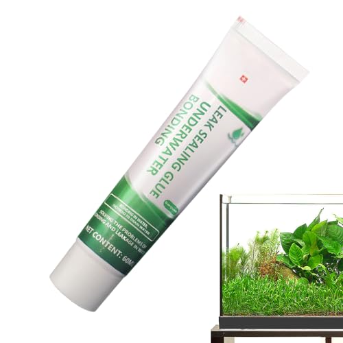 Sellador de acuario, adhesivo de reparación de acuarios de 60 ml, sellador adhesivo impermeable | Sellador de silicona transparente para fijar fugas de acuarios, pegamento submarino duradero para