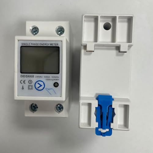 Besttoolifes DDS668 - Medidor de energía digital tipo riel de repuesto, monitor de energía electrónico monofásico para 220 V/120 V, medidor digital de consumo de energía reajustable (230 V)