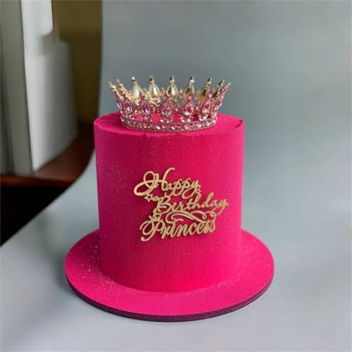 HQKJGSYX Decoración acrílica para tarta de princesa, decoración para tartas de reina, reina dorada, decoración para tartas de cumpleaños, boda, aniversario, compromiso, despedida de soltera