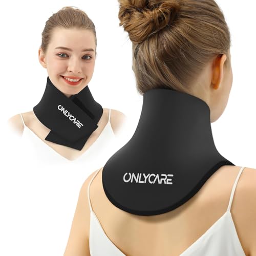 ONLYCARE Paquete de hielo para el cuello, alivio del dolor, bolsas de hielo de gel mejoradas para lesiones deportivas, compresa reutilizable de calor y frío, cuello fresco para hinchazón, presión de